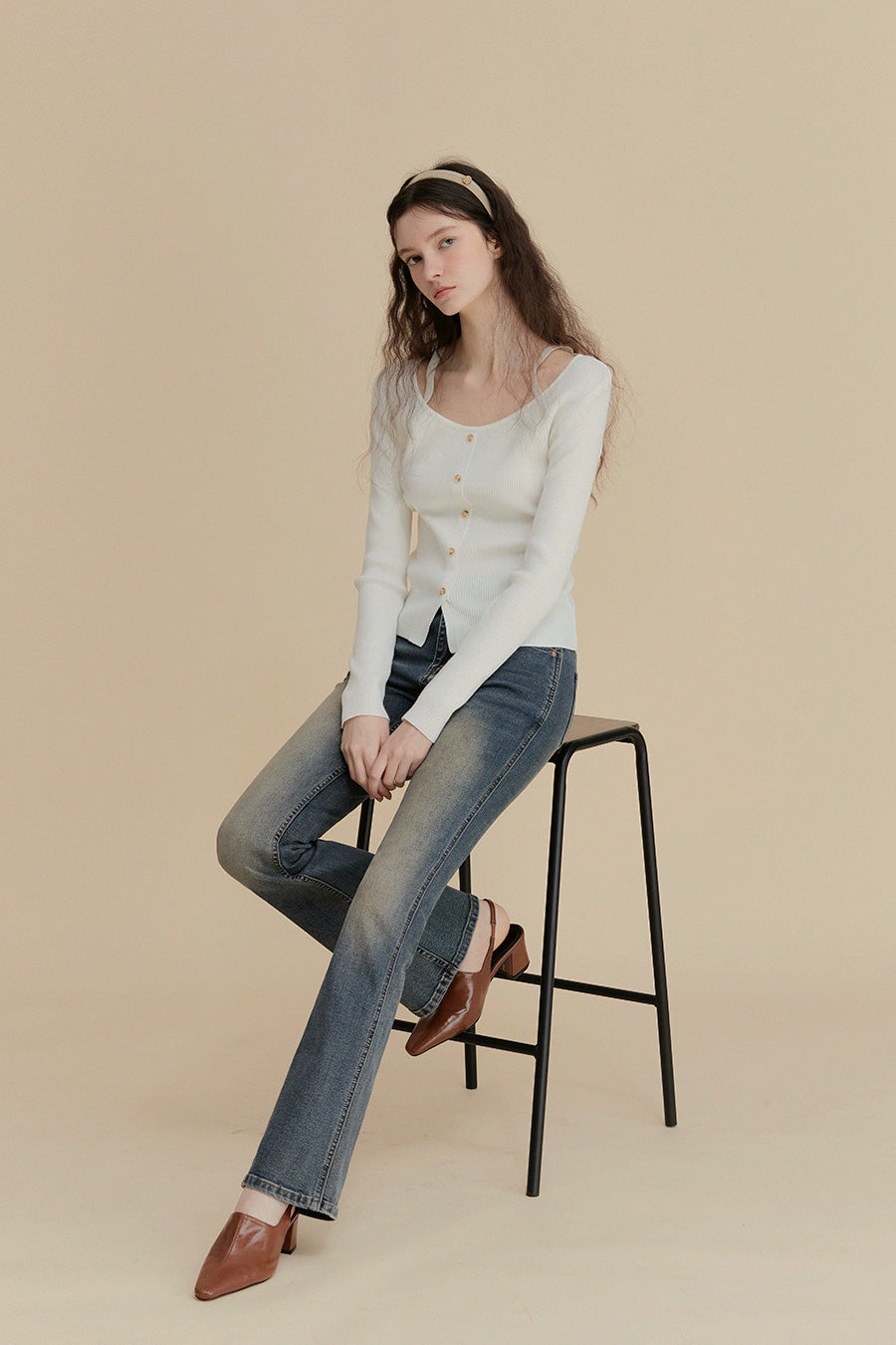 Dinut Vintage Washed Bootcut Denim