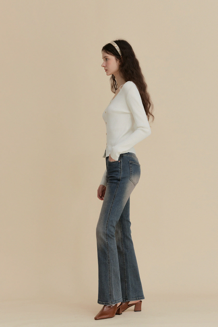 Dinut Vintage Washed Bootcut Denim
