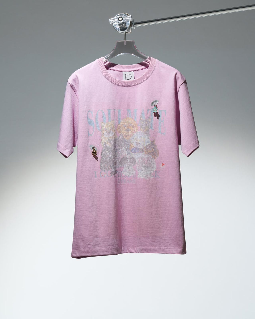 [DFRAME] Make Dog Printed Short Sleeve T-shirt "SOULMATE" Casual Women's Short Sleeve T-shirt