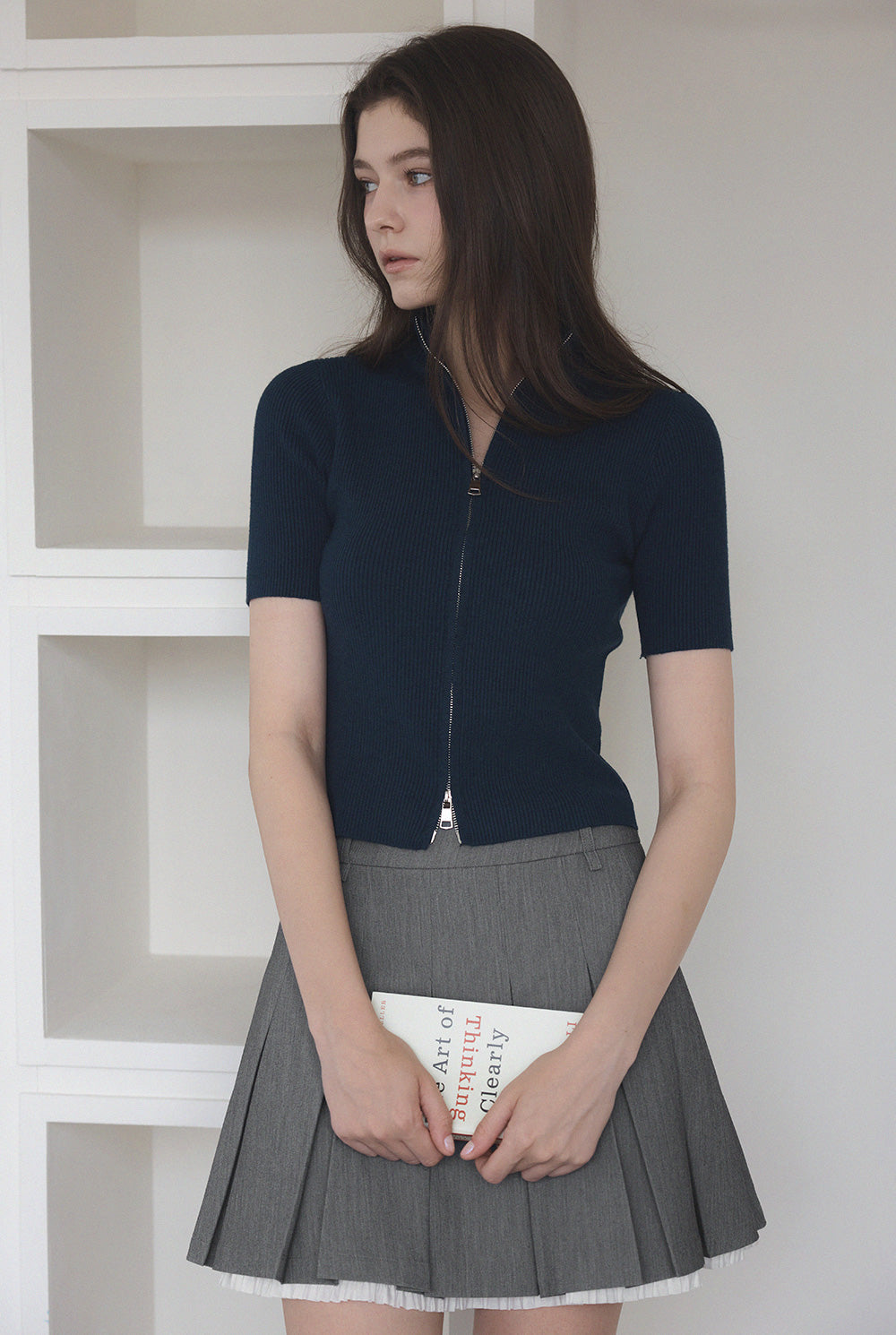 [TWEE] Tonb Two-Way Zipper Knit Zip-Up