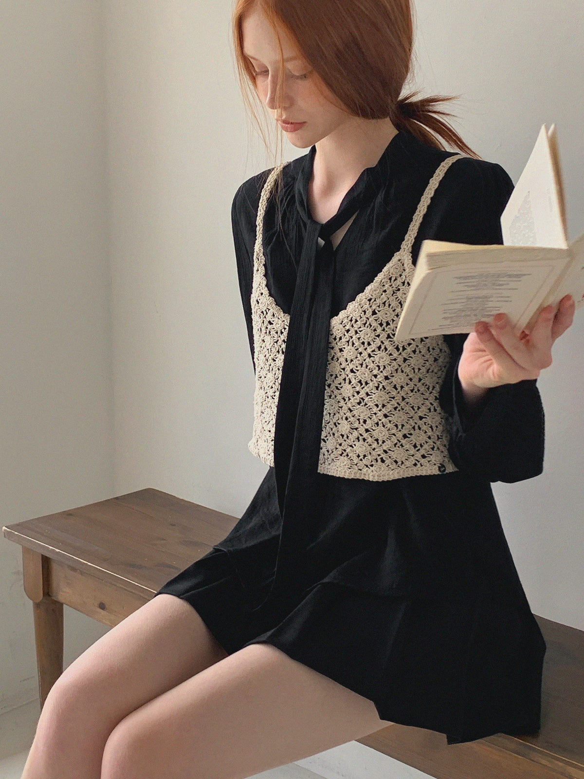 [TWEE] Riren Rose Knit Bustier