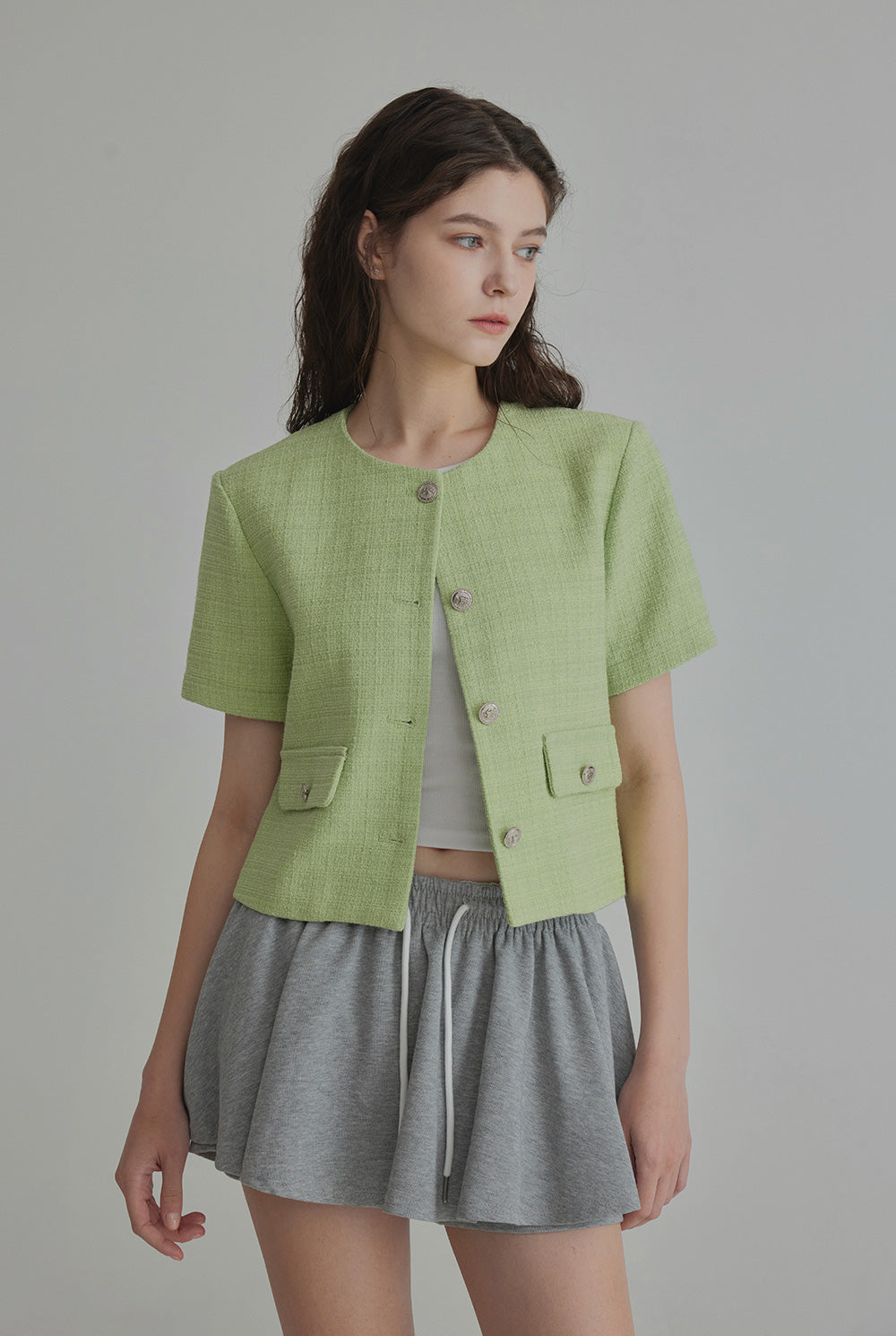 [TWEE] Hermi Tweed Short Sleeve Jacket